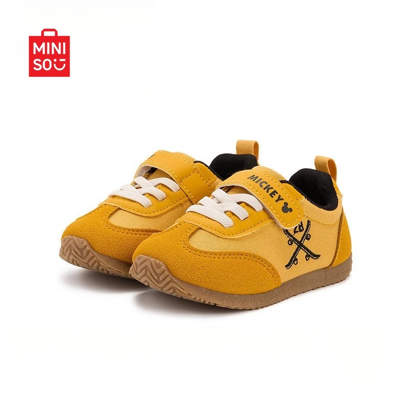 

Disney students autumn new 2025 boys and girls canvas Velcro casual color matching soft bottom breathable students