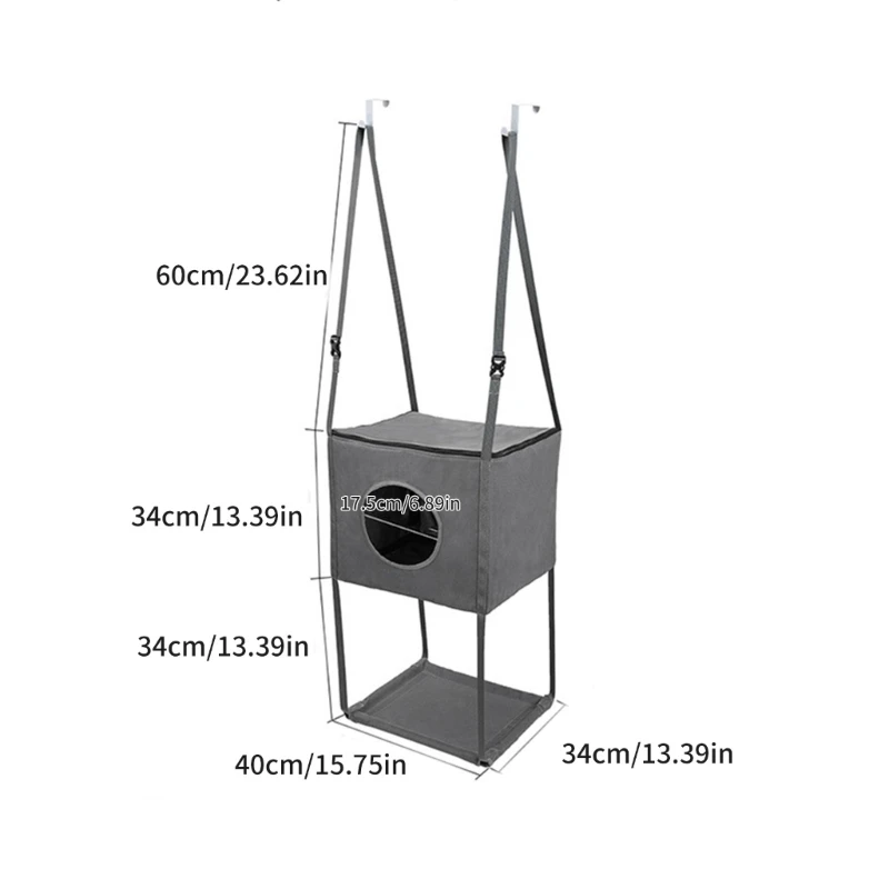 Foldable Cats Condo 3 Story High Large Hanging House Cats Hammock for Indoor Lounging Surfaces for Active Pet Dropshipping