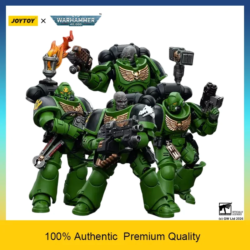 

JOYTOY Warhammer 40K Salamanders Intercessors Set of 4 1/18 Scale Action Figures With Heavy Bolt Rifle Power Maul & Chainsword