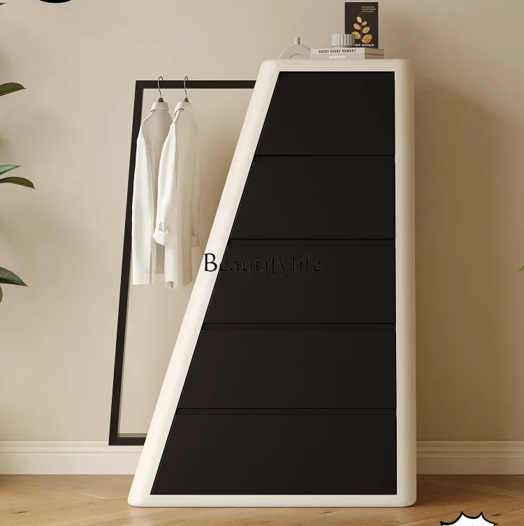 

FG10Italian Minimalist High-End Chest of Drawers Clothes Rack Integrated Middle and Ancient Household Bedroom Storage Locker