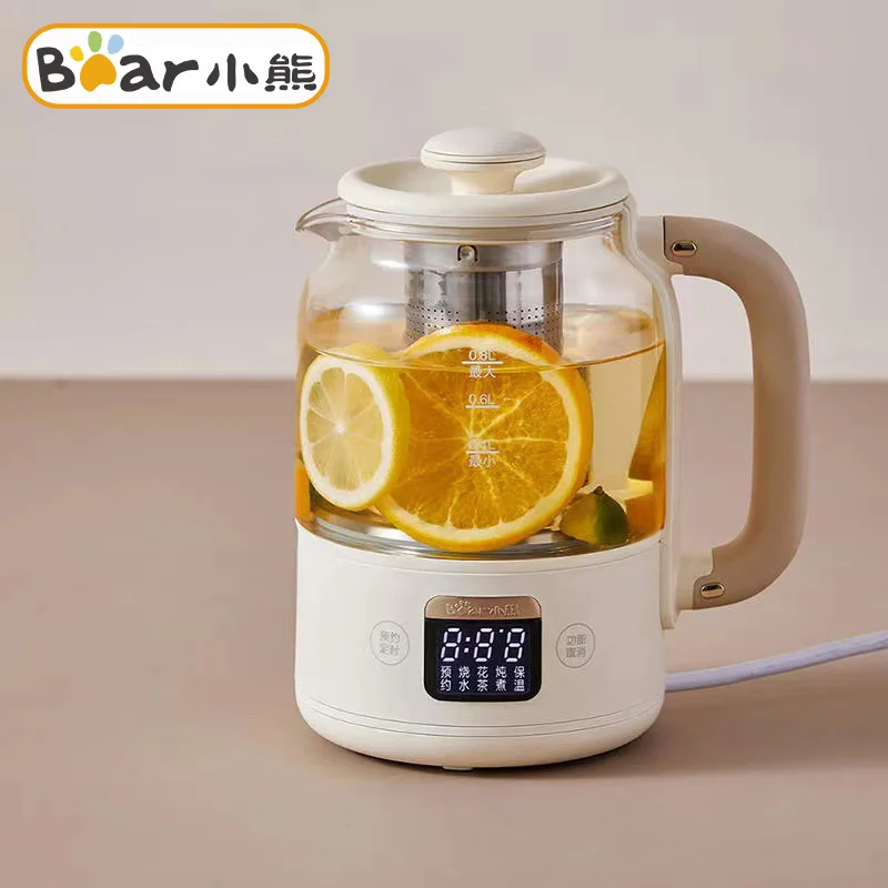 

Bear 0.8L Health Preserving Pot Electric Kettle 600W Home Tea Kettle Boiling Kettle High-borosilicate Glass Flower Tea Kettle