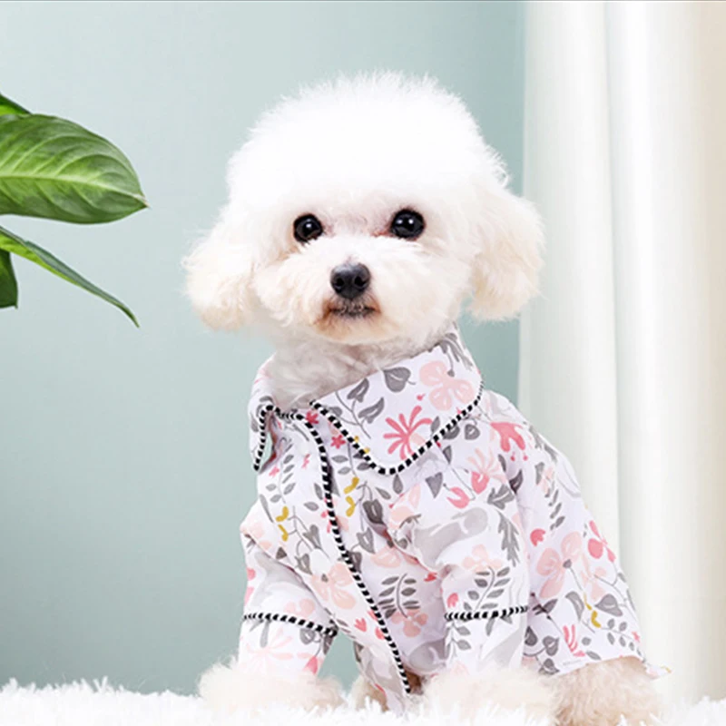 Luxury Pet Dog Pajamas Soft Silk French Bulldog Pajamas Pet Coat Clothing For Small Dogs Shih Tzu Puppy Cat Clothes XS-2XL