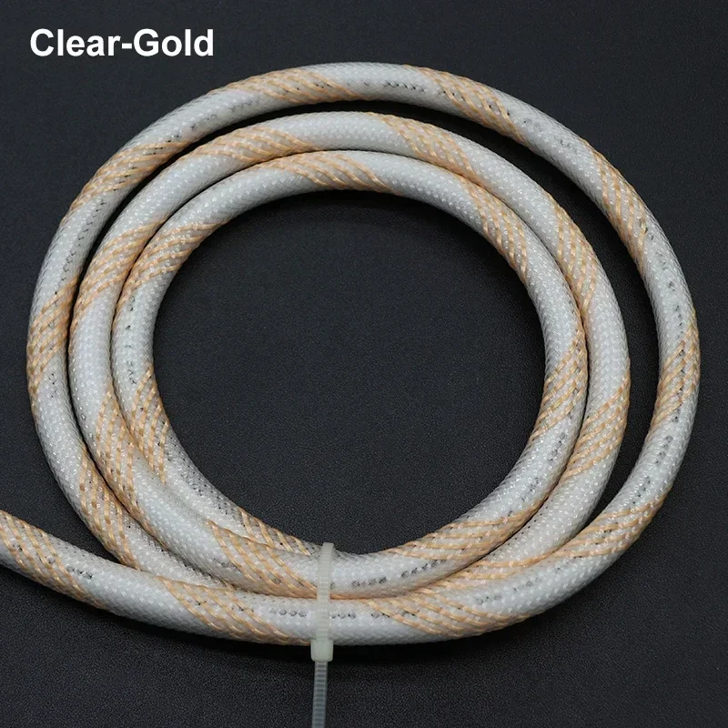 1~5M PET Expandable Cable Sleeve 2/4/6/8/10/12/16mm Clear Gold  High Density Sleeving Snake Skin Cable Wrap Sheath For Electric