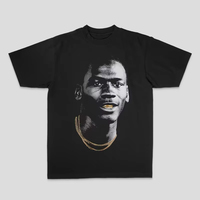 2025 Michael Jordan American Men's and Women's Loose Cotton Direct Spray Summer Fashion Loose Short Sleeve Oversized T Shirt
