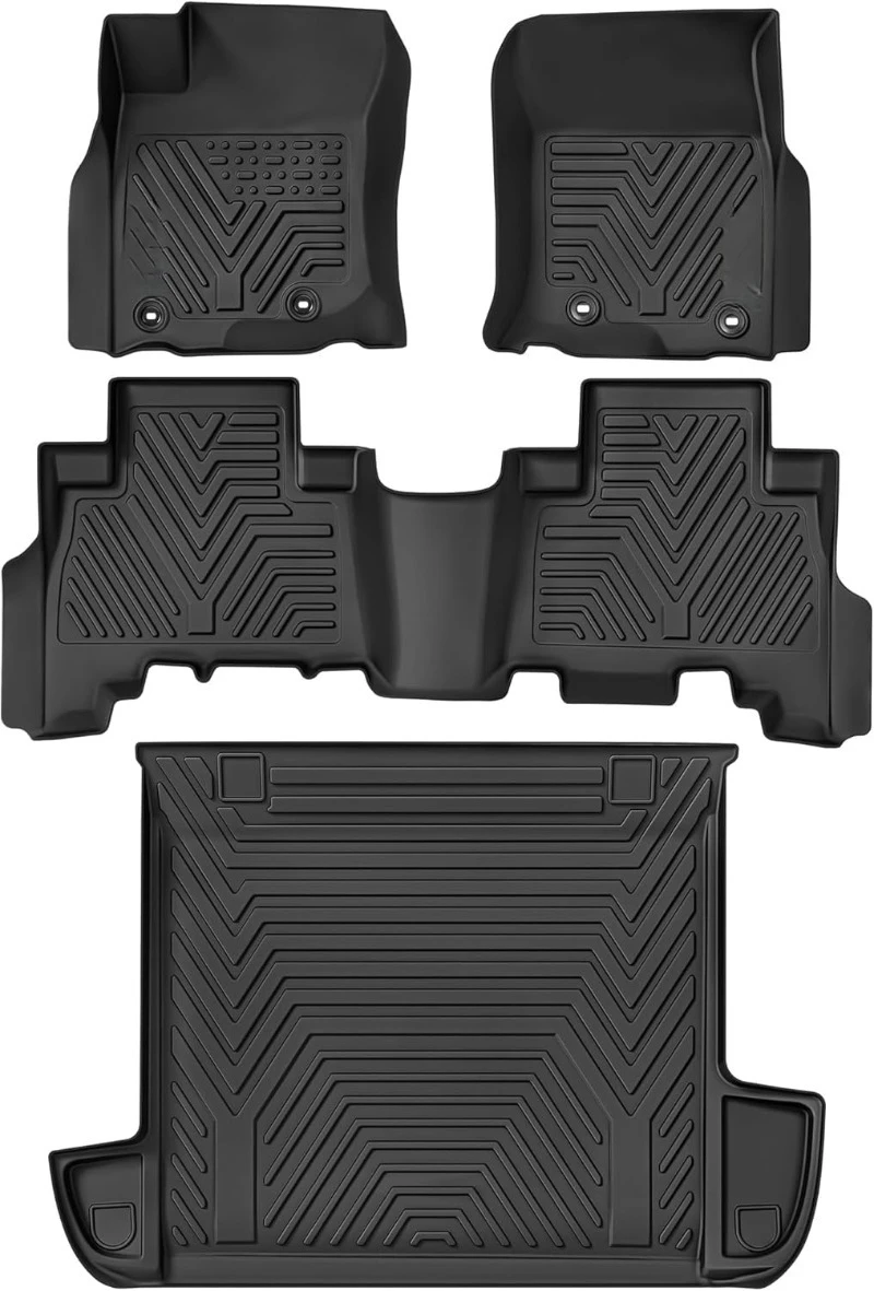 Floor Mats & Cargo Liner Set Fit for 4Runner 2024, Custom Fit TPE All-Weather Floor Liners 2013-2024 4Ru