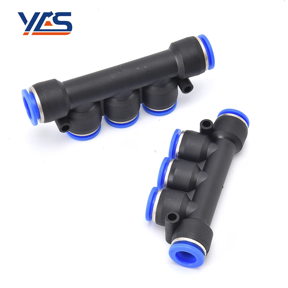 PK Multiple Pneumatic Connector Plastic Fittings Pneumatic Pipe Push In Fitting 5 Way pneumatic quick coupling PK-4 PK-6 PK-8