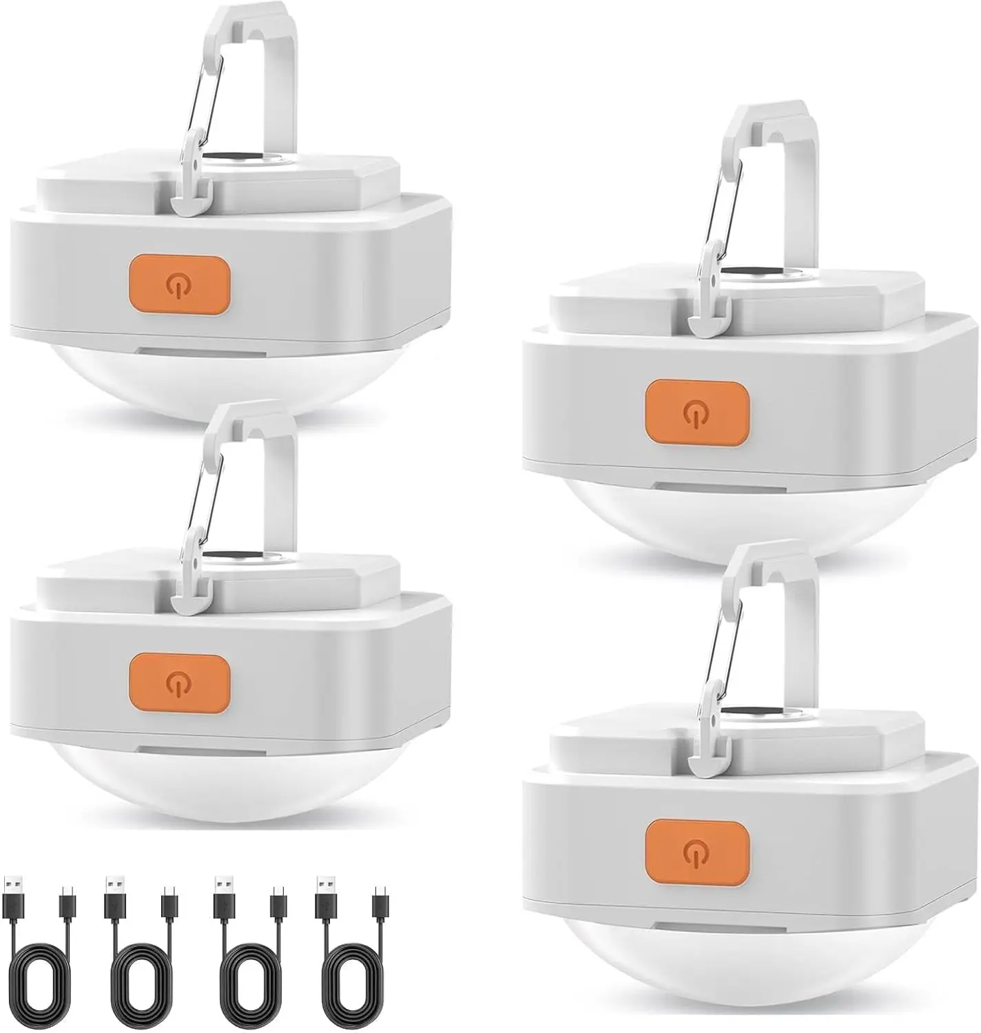 

4 шт. перезаряжаемые белые фонари для палатки, портативный светодиодный фонарь для кемпинга для пеших прогулок, альпинизма, рыбалки