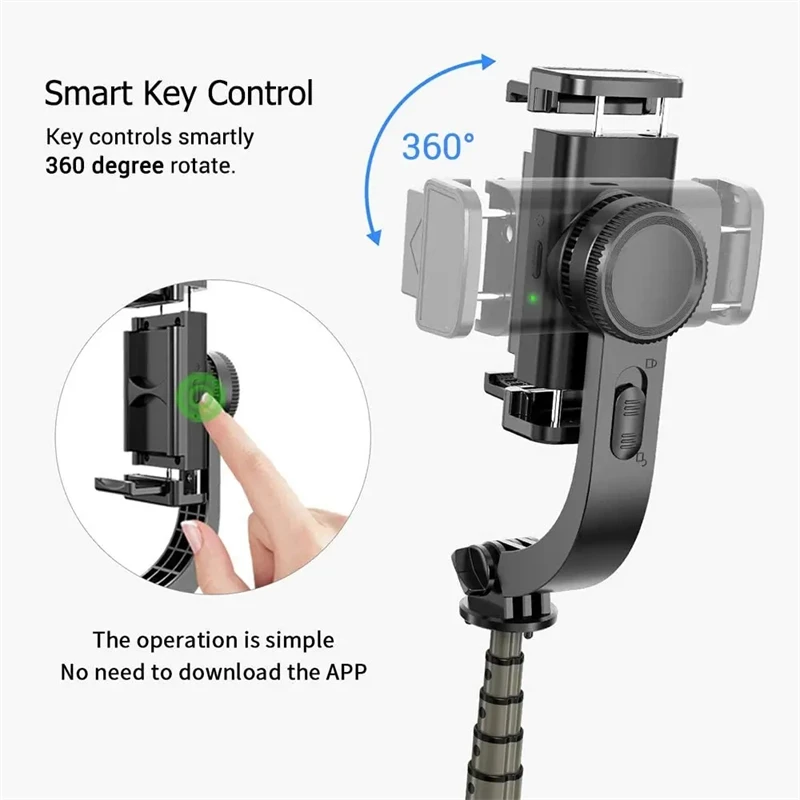 FANGTUOSI 2024 New Bluetooth Handheld Gimbal Stabilizer Mobile Phone Selfie Stick Holder Adjustable,Portable For Smartphone Live