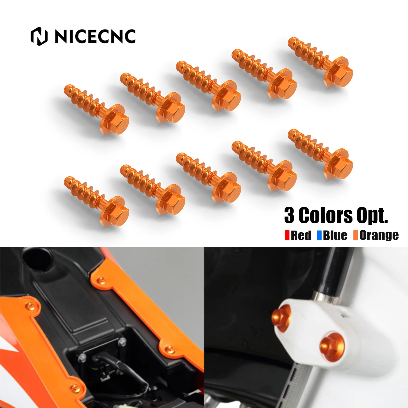 

For KTM EXC 300 2004-2022 EXC 250 EXCF 350 EXC 450 SX 125 SXF 250 SXF 450 XCW 300 XC XCF TPI Six Days 10PCS Tapping Screw Bolts