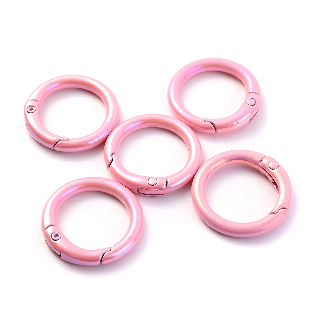 5pcs Colorful AB Round Spring Gate Ring Connectors