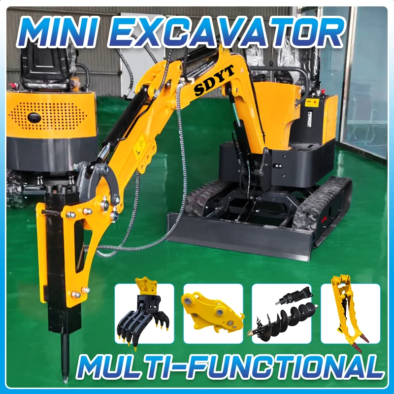 Can Dig Frozen Soil Mini Excavator Multifunction Multiauxiliary Tools Large Arm Side Swing Mini Excavator Customized