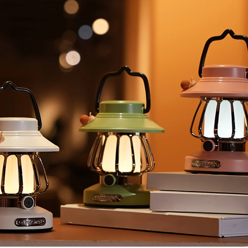 Retro Snail Design Camping Night Light, Portable Rechargeable Outdoor Light for Tent Atmosphere Light, Courtyard Decoration