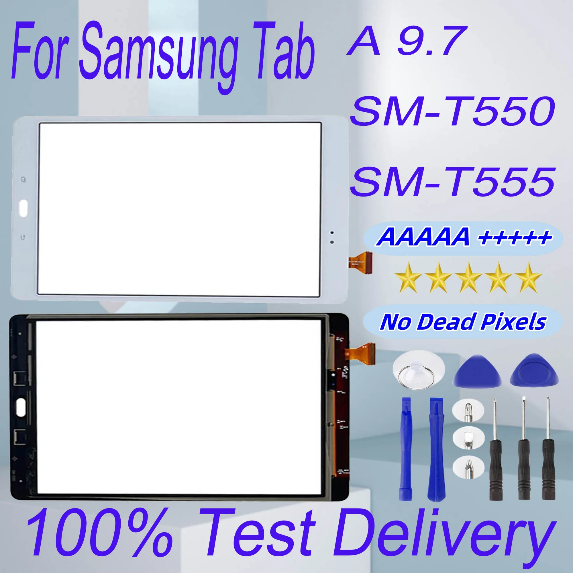 AAAAA+++++ Touch For Samsung Galaxy Tab A 9.7 SM-T550 SM-T555 Touch Screen Glass Lens With Tools