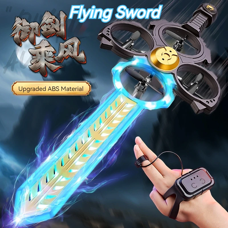 비행 특수 효과 원격 조종 비행 칼 드론 제스처 센서 라이트업 비행기 소년 블랙 테크 어린이 장난감