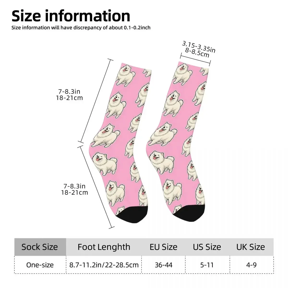 Samoyed Design For Dog Lovers Socks Harajuku High Quality Stockings All Season Long Socks for Man's Woman's Christmas Gifts