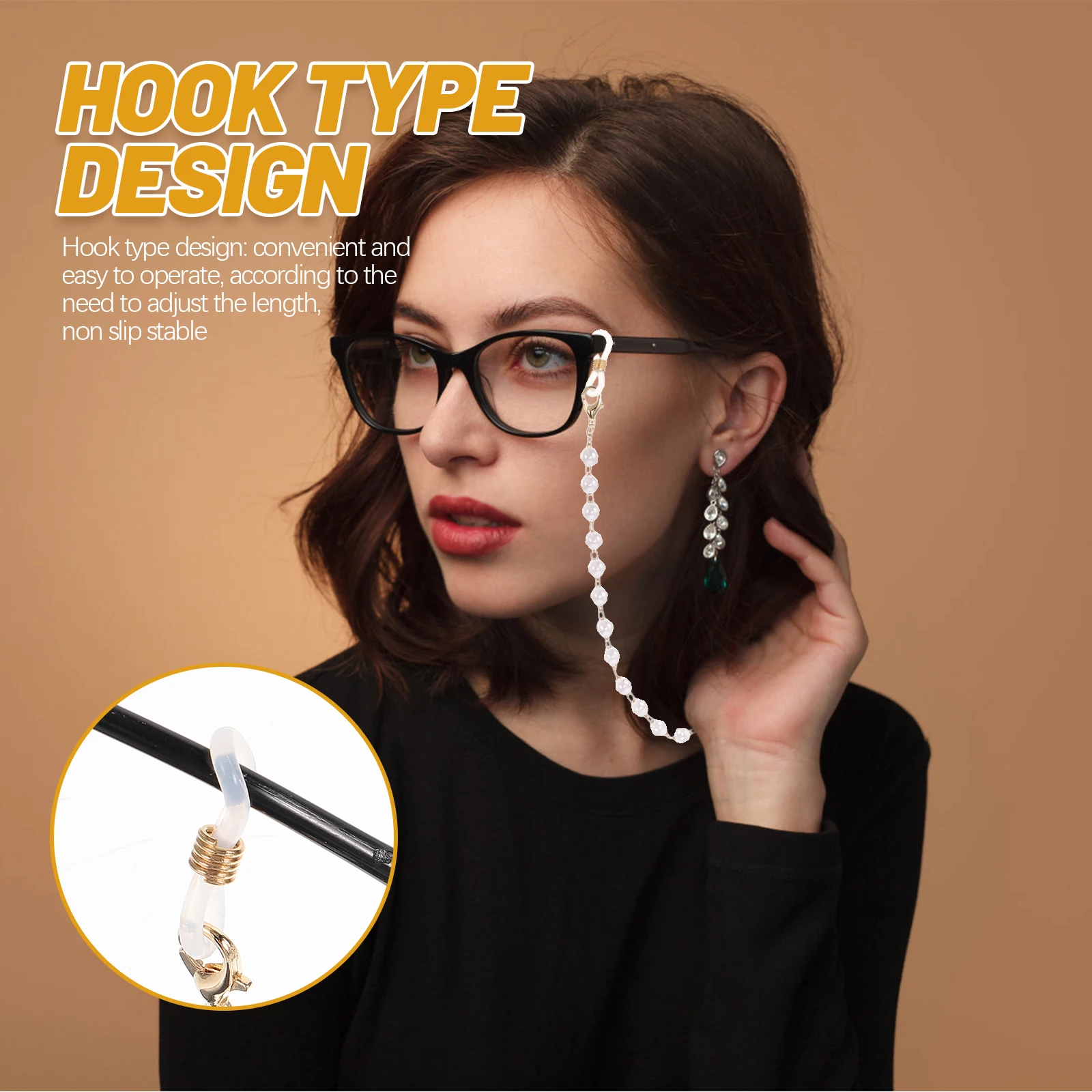 

2pcs Eyeglass Chains For Women Stylish Beaded Sunglasses Holder Pearlglasses Lanyard Mask Necklace Sport Daily Gift