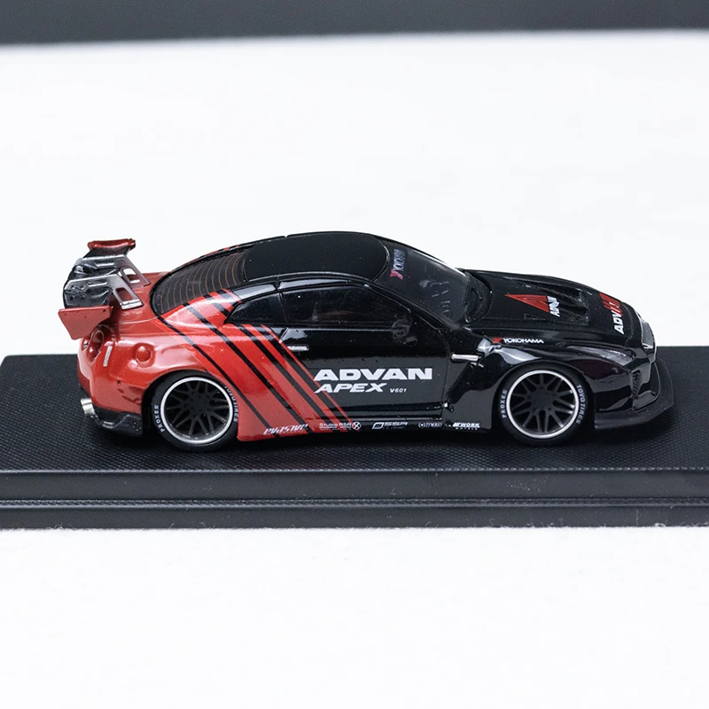 SM 1/64 닛산 GTR R35 ADVAN 합금 장난감 자동차, 다이캐스트 금속 모델 선물