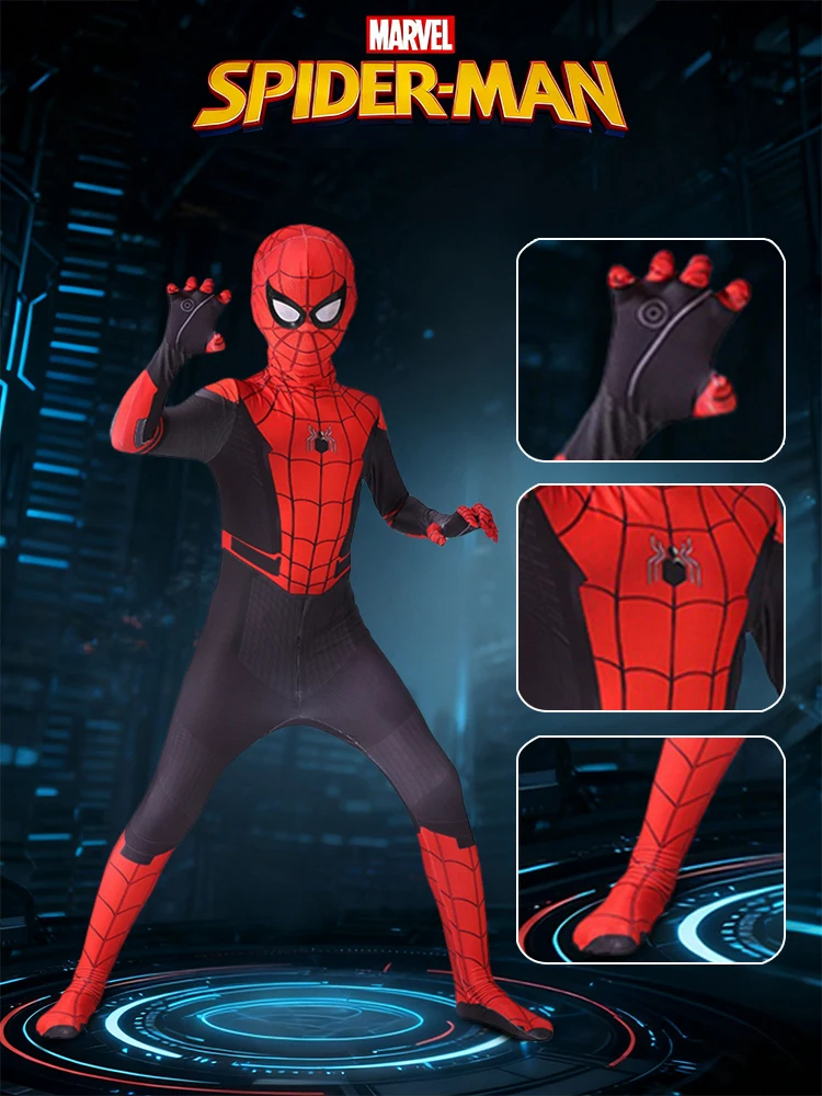 Spiderman Style Zentai Suit Seamless Full Body Cosplay Mask Muscle Definition for Dynamic Convention Poses and Halloween Party