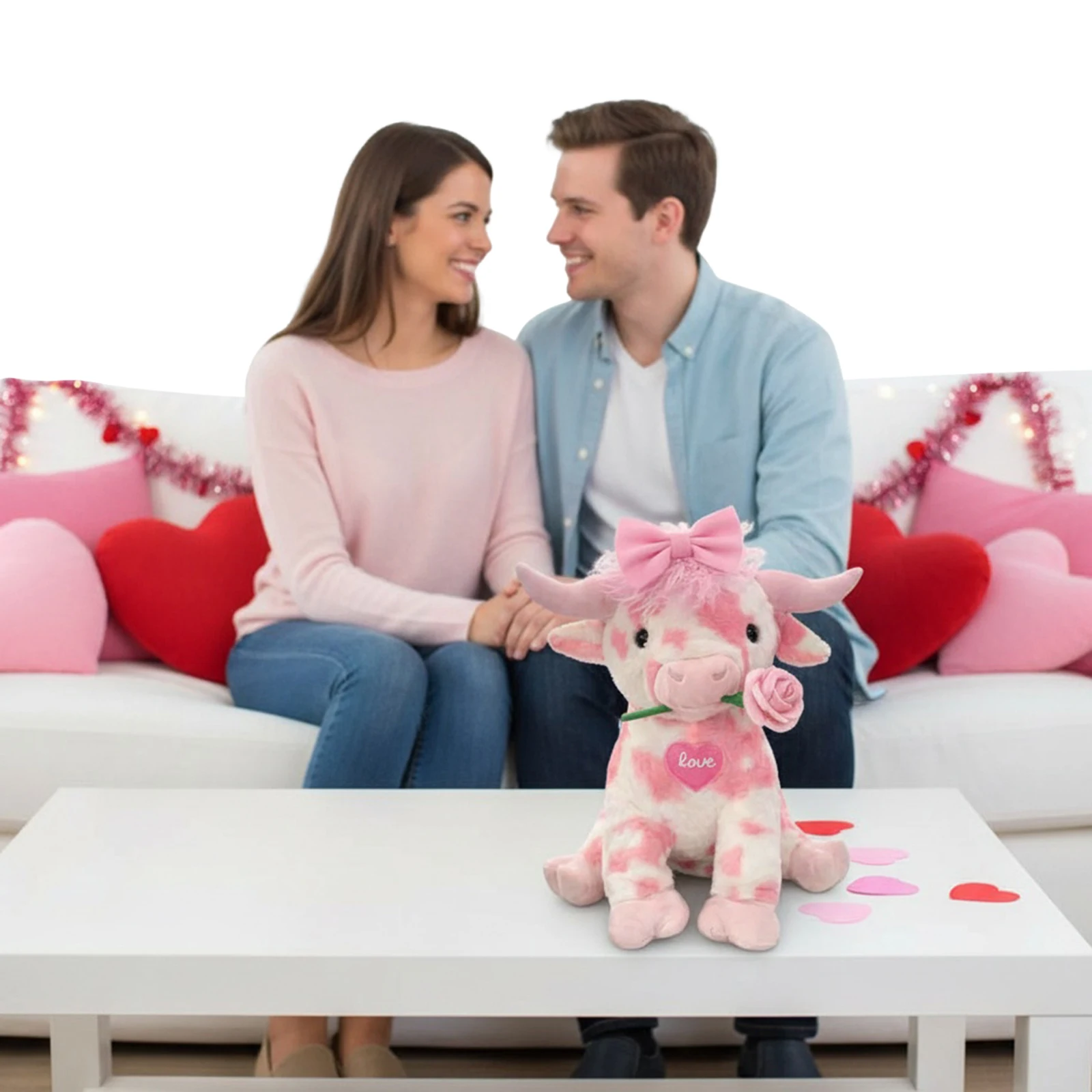 

Pink Cow Plush Pillow Lovely Cute Plushies Fluffy Cow Gifts Soft Cozy Comfort Gifts for Adults Kids Boys and Girls