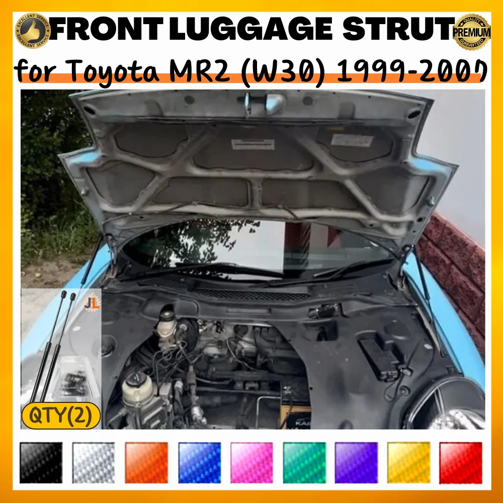 

Qty(2) Hood Struts for Toyota MR2 MR-S (W30) 1999-2007 Front Luggage Modify Gas Springs Shock Absorbers Lift Supports Dampers