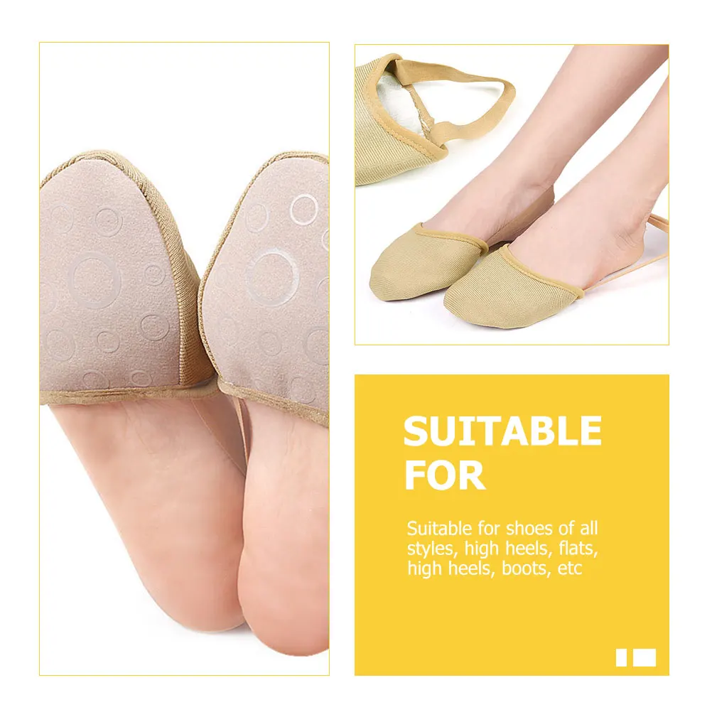 

Yoga Dance Anti Slip Pads Forefoot Cushions Sweat Absorbent Half Palm Socks Nylon Women Invisible Shoe Inserts Reduces Friction