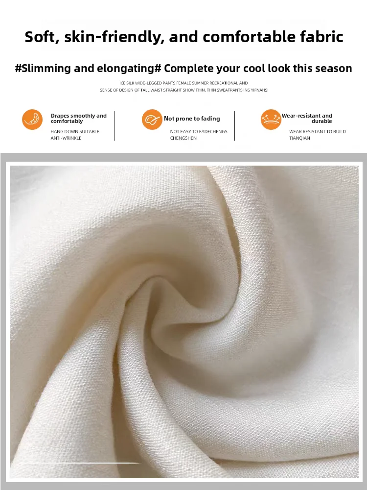 Witte wijde pijpen pakbroek dames zomer losse hoge taille rechte casual broek afslanken draperen comfortabel faionable