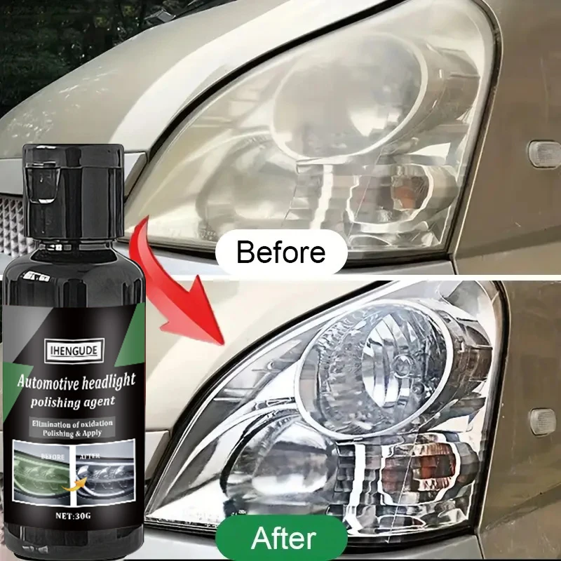 1 Stück 30 g Auto-Scheinwerfer-Reparatur-Polierwachs – Vergilbung entfernen, Oxidation entfernen, Polierpaste, Autolampen-Polierreiniger, Autolack-Pflege und Renovierungsmittel, sauber und sauber