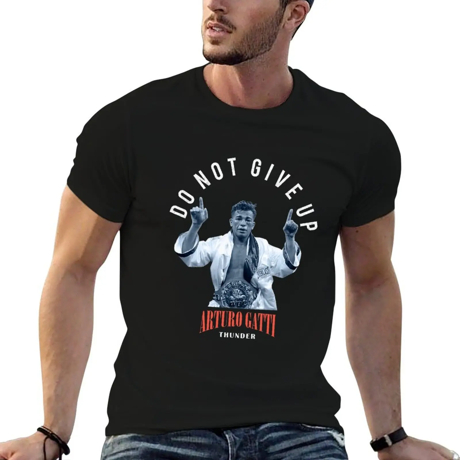 

DONT GIVE UP Arturo Gatti Boxing Legend T-Shirt anime t shirts oversize man tshirt T-Shirt