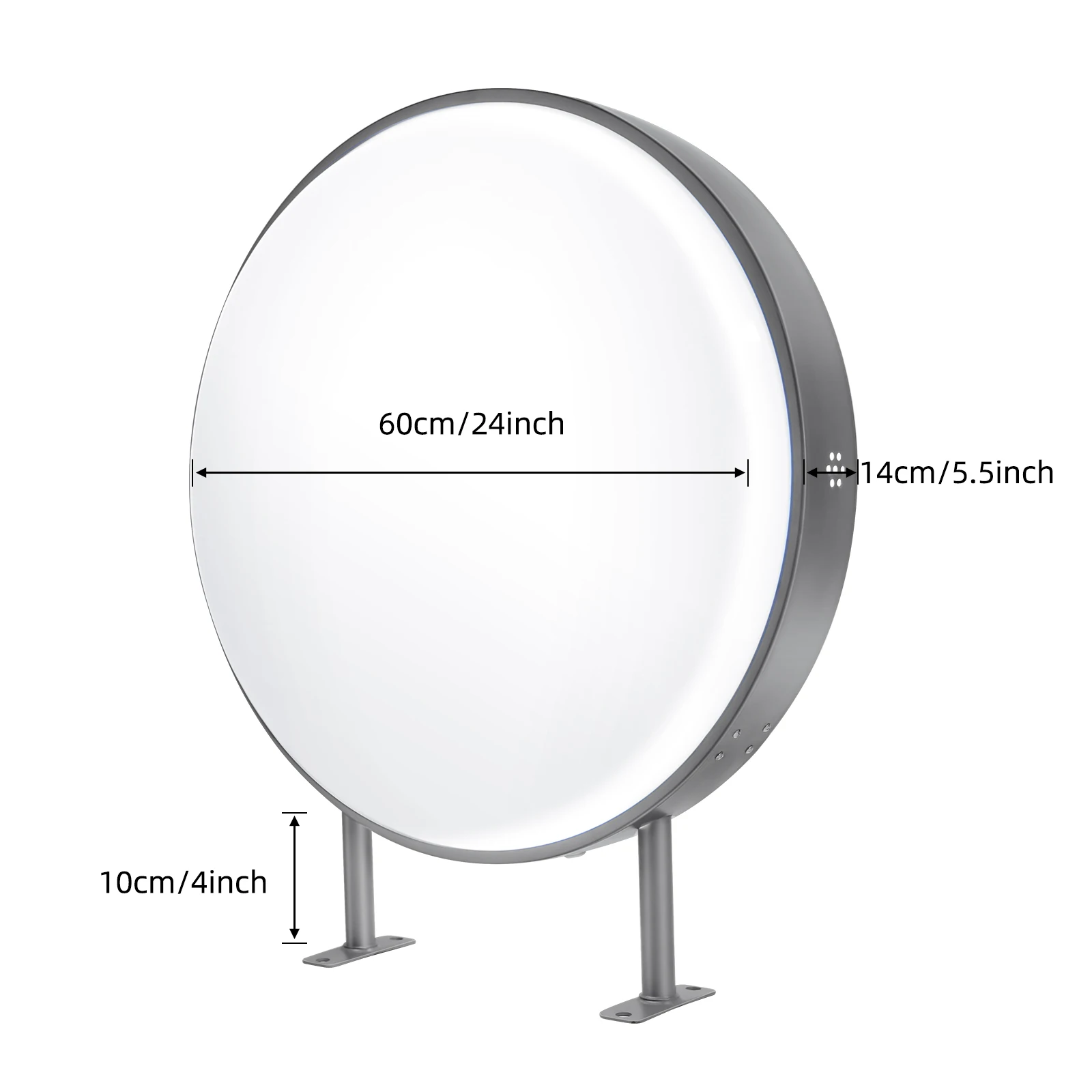 20/24 inch ronde lichtbak bewegwijzering, LED-lichtbak dubbelzijdig, waterdichte reclame projecteren teken reclame lichtbak