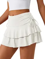 Women'S Y2k Mini Ruffle Skirt With Anti-Exposure Shorts, Layered Design, Cute And Versatile Summer Style, Flowy A-Line Drawstring Waist Skirt - Image 6