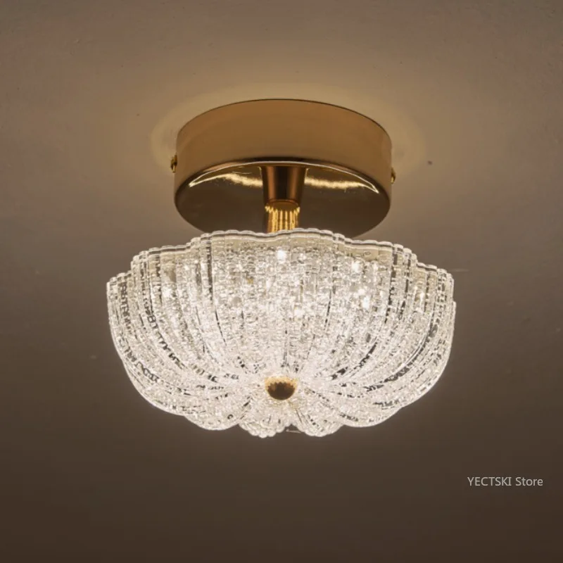 Modern minimalist dressing room small ceiling light hallway light shell crystal sand acrylic balcony entrance light