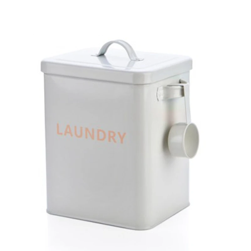 Laundry Powder Canister With Scoop Storage Bucket Sealed Rice Bucket Washing Powder Bucket Grain Storage Bucket