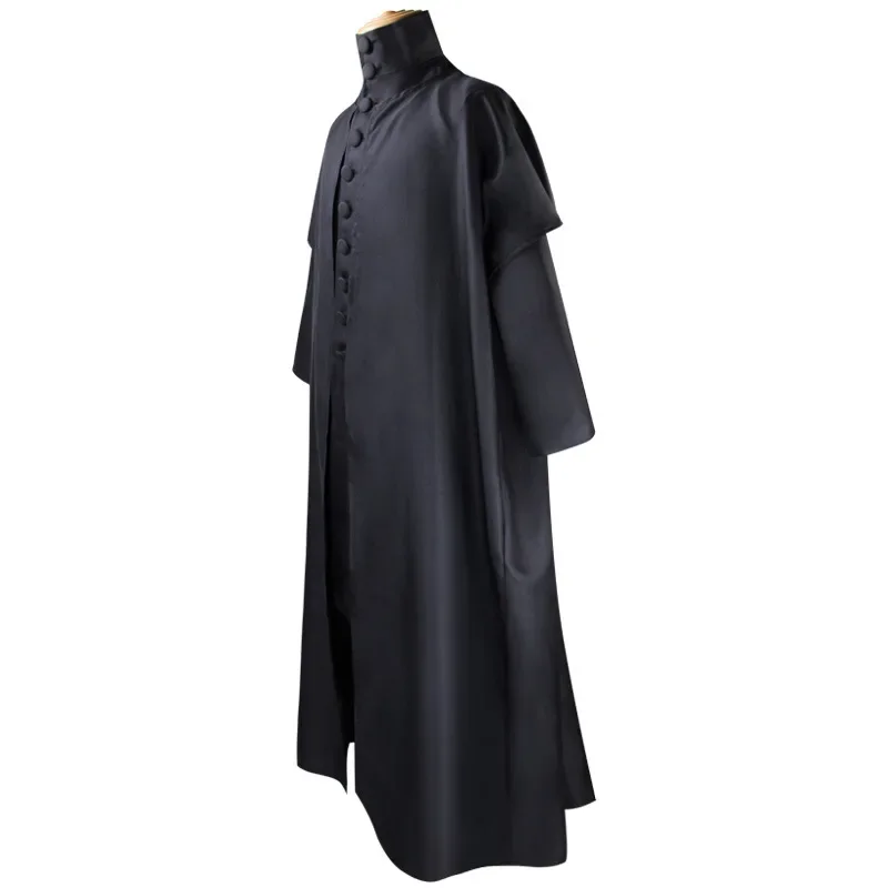 Professor Severus Snape Cosplay Kostuum Hogwartes School Zwarte Mantel Shirts Pakken Volwassenen Gewaad Toverstaf Carnaval Feestuniformen