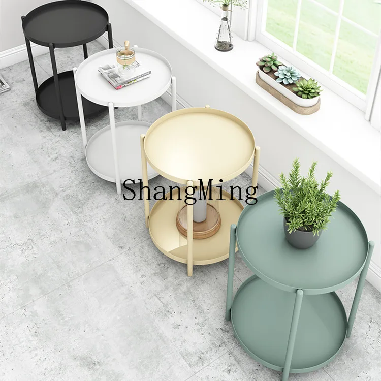 

FG household wrought iron round table living room hospitality small coffee table simple foldable table small apartment balcony