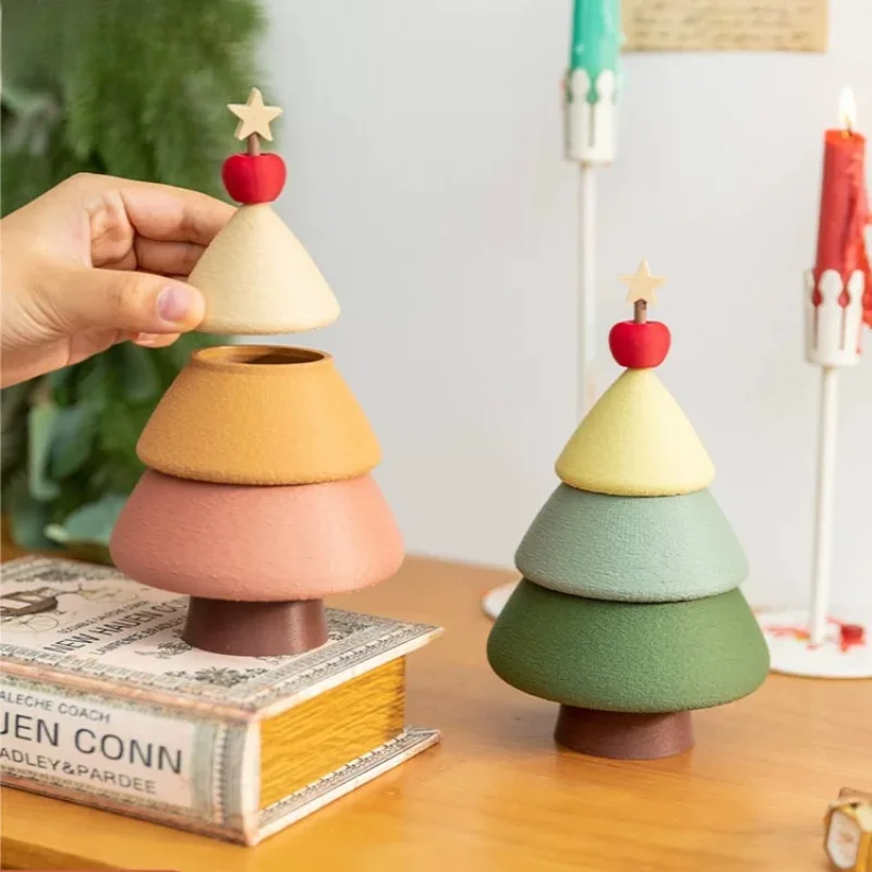Weihnachtsbaum-Schmuckaufbewahrungsbox Tragbare Tischbox für Ringe, Ohrringe, Halsketten Elegante Geschenkbox für die Feiertage
