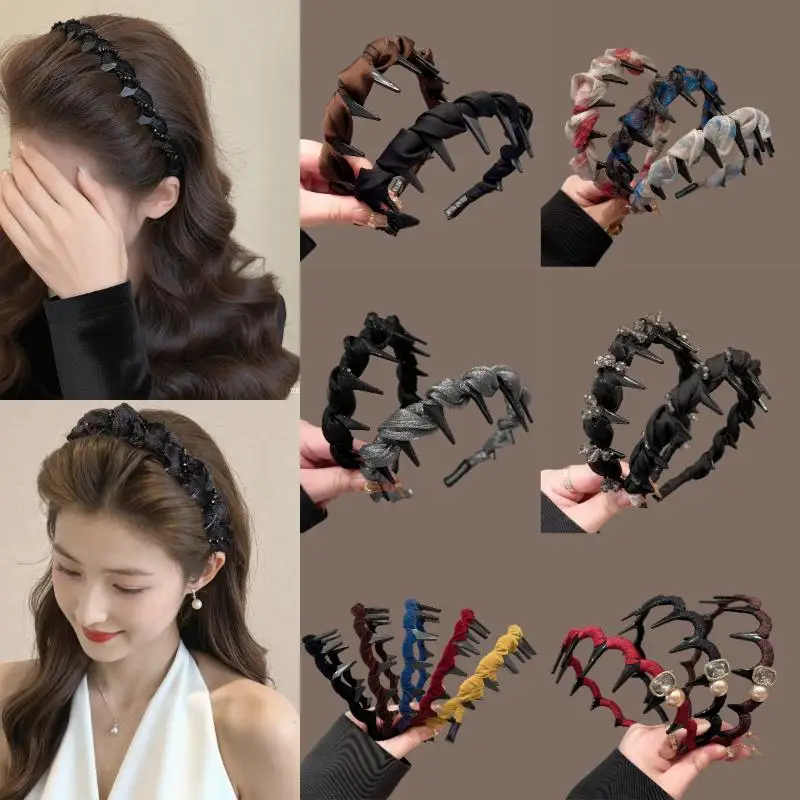 

Semi-finished Cloth Hairband for Women; Solid Black Essential Headband Headwear Jewelry.