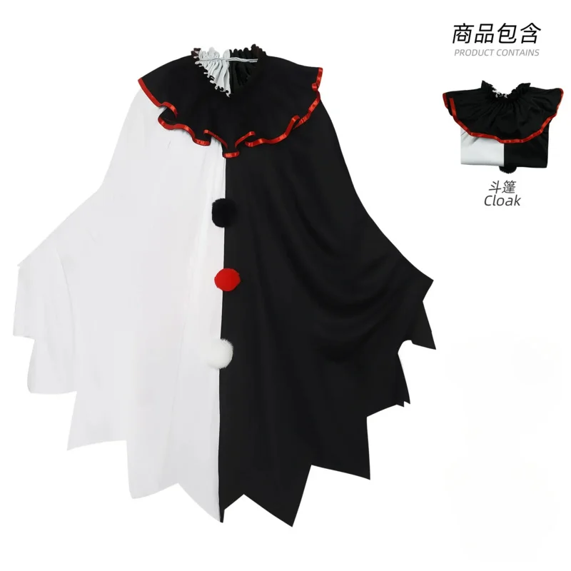 Disfraz de payaso Cosplay 2024, fiesta de terror de Halloween, listo para fotos, mascarada Unisex, capa de Joker, bata de circo de Carnaval, recién llegado g58