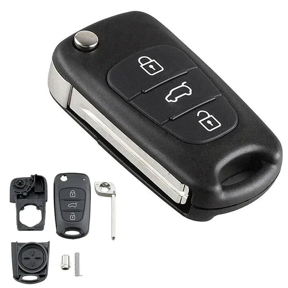 3-Button Flip Key Fob Case Shell 954301J000# For Hyundai- I20/I30/X35/IX20 Veloster For Kia- Sportage Ceed Picanto Remote Key