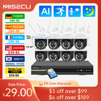 MISECU 8CH 3MP Wireless CCTV System Two Way Audio Waterproof PTZ WIFI Security IP Camera NVR P2P Video Surveillance Kit