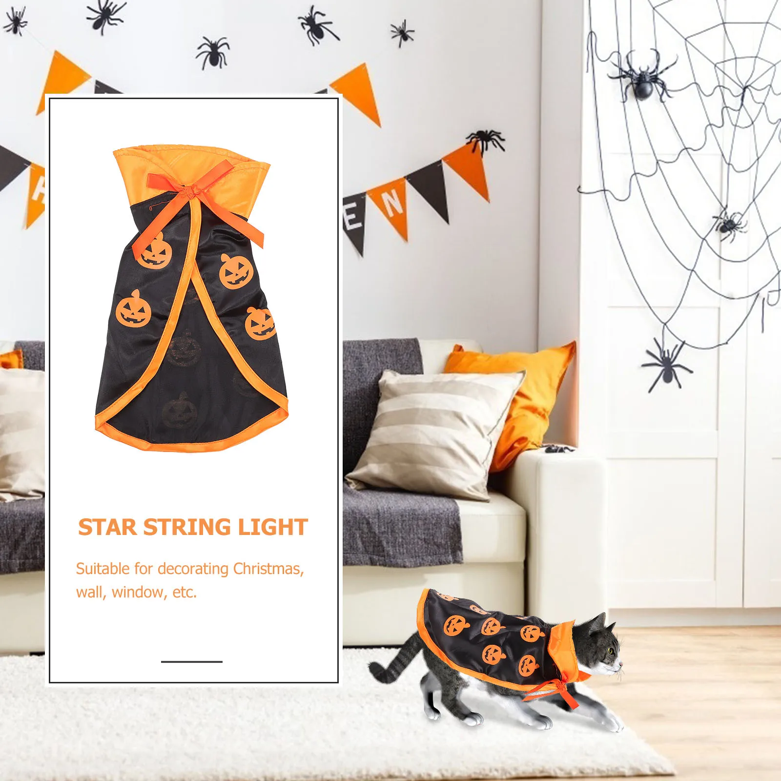 Halloween animal de estimação abóbora manto cosplay decoração cão gato traje festa prop pet manto gato capa cão traje de halloween capa