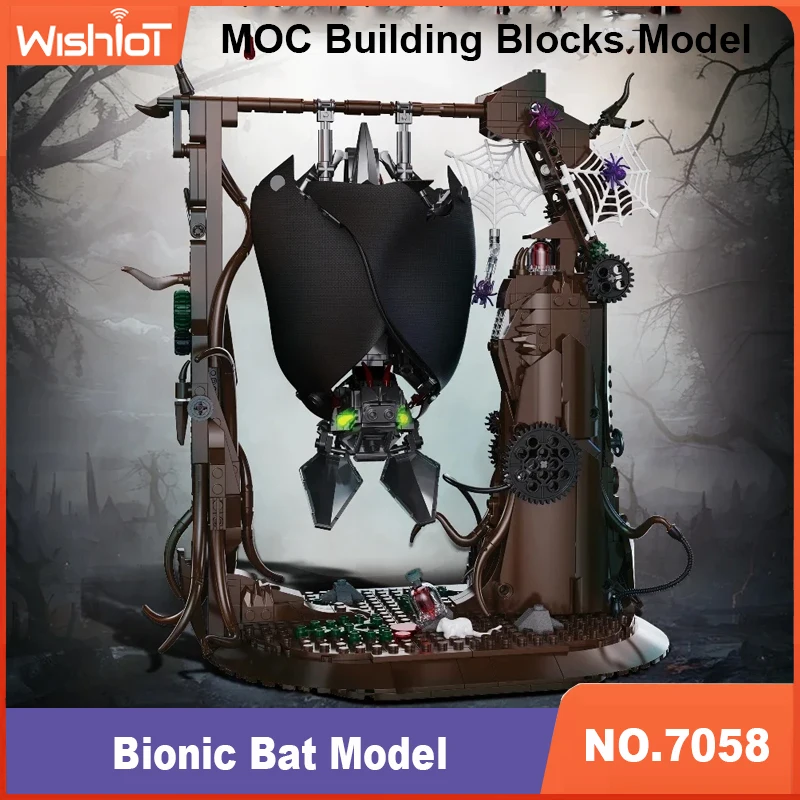 

7058 Bionic Bat Model Mechanical Style 839pcs MOC Building Set Creative Technical Assembly Bricks Gift Adults Kids Holiday