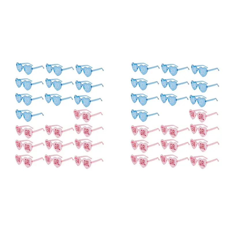 

CYL-40 шт. очки с определением пола, безрамные солнцезащитные очки, командный декор для девочек и мальчиков, декор для детского душа для вечеринки с определением пола