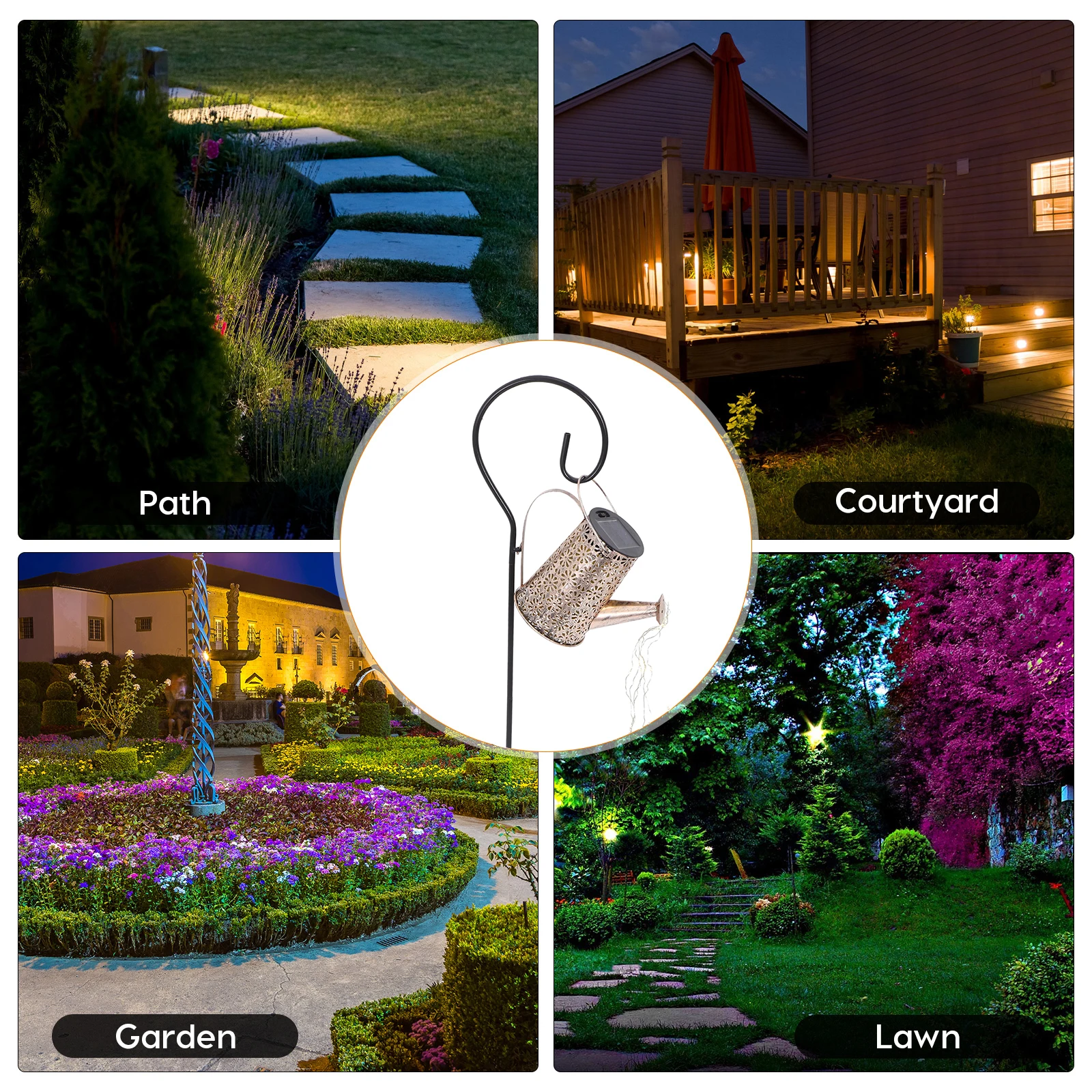 

Kettle Light Hollow Design Solar Lawn Lamp Outdoor Garden Decor Watering Can Lights Warm Comfortable Effect Exquisite
