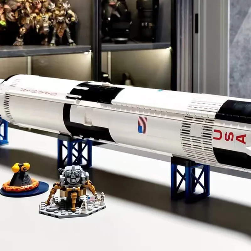 Bloques de la serie Space Rocket Idea 21309 92176, bloques de construcción Apollo Saturn V, juguetes educativos para niños, regalos de Navidad