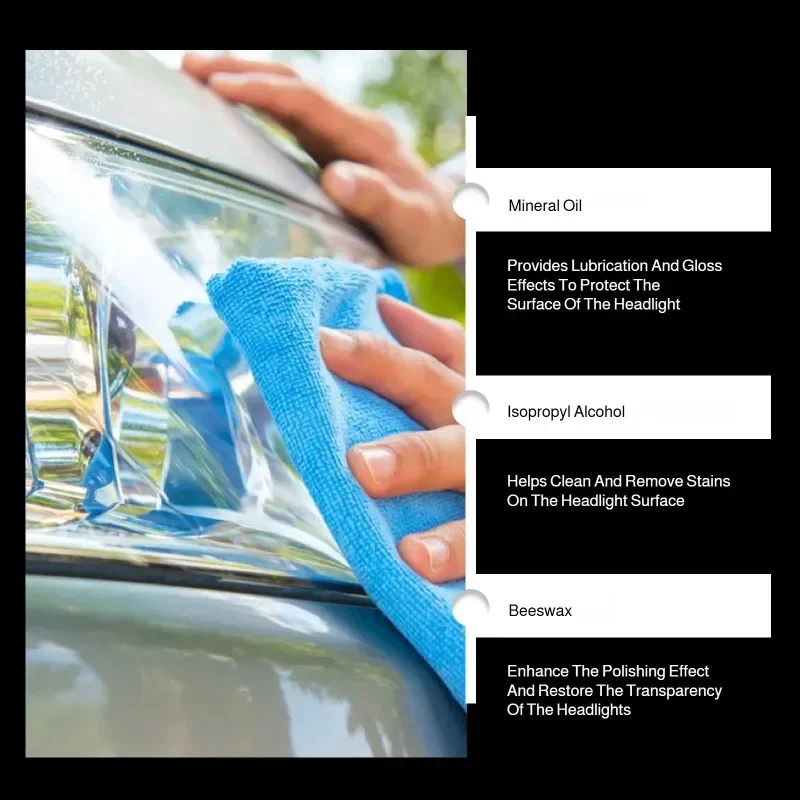 Crema per la riparazione dei fari dell'auto, pasta lucidante per rimuovere l'ingiallimento e illumina la cura della pulizia delle macchie dei fari dell'auto