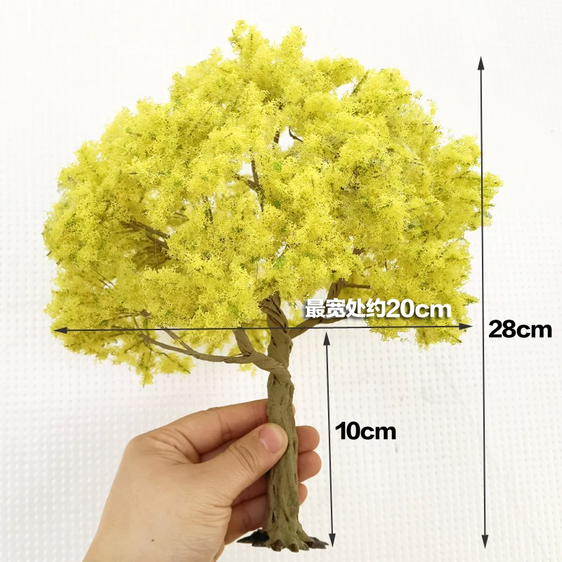 Modelo de árbol de Ginkgo de simulación, tronco de alambre de 10/15/23/28cm, mesa de arena, microárbol de paisaje, bricolaje, casa de muñecas, modelo de parque, decoración