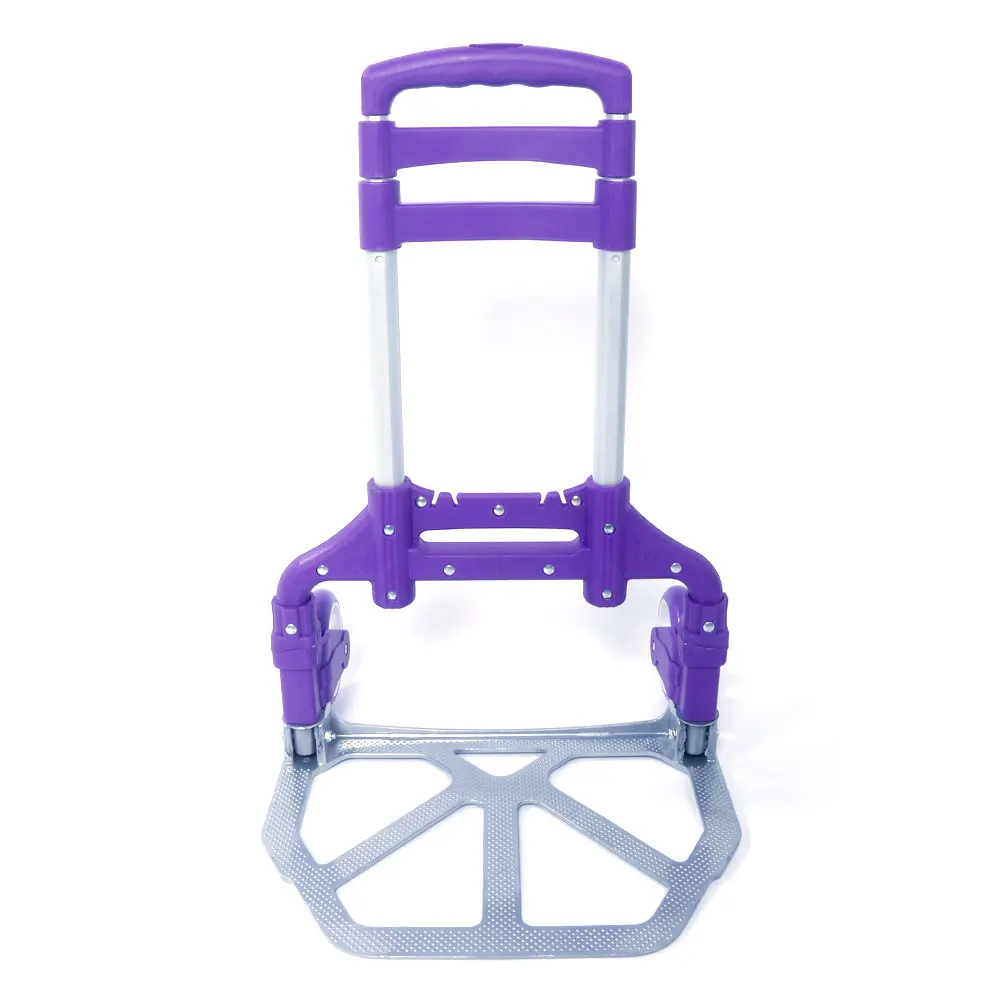 

Portable Aluminium Cart Folding Dolly Push Truck Hand Collapsible Trolley Luggage Purple