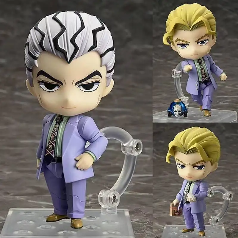 

10CM Anime JoJo's Bizarre Adventure Kira Yoshikage Q Version Joint replaceable Action Figures PVC Model Desk Decor Toy Gifts