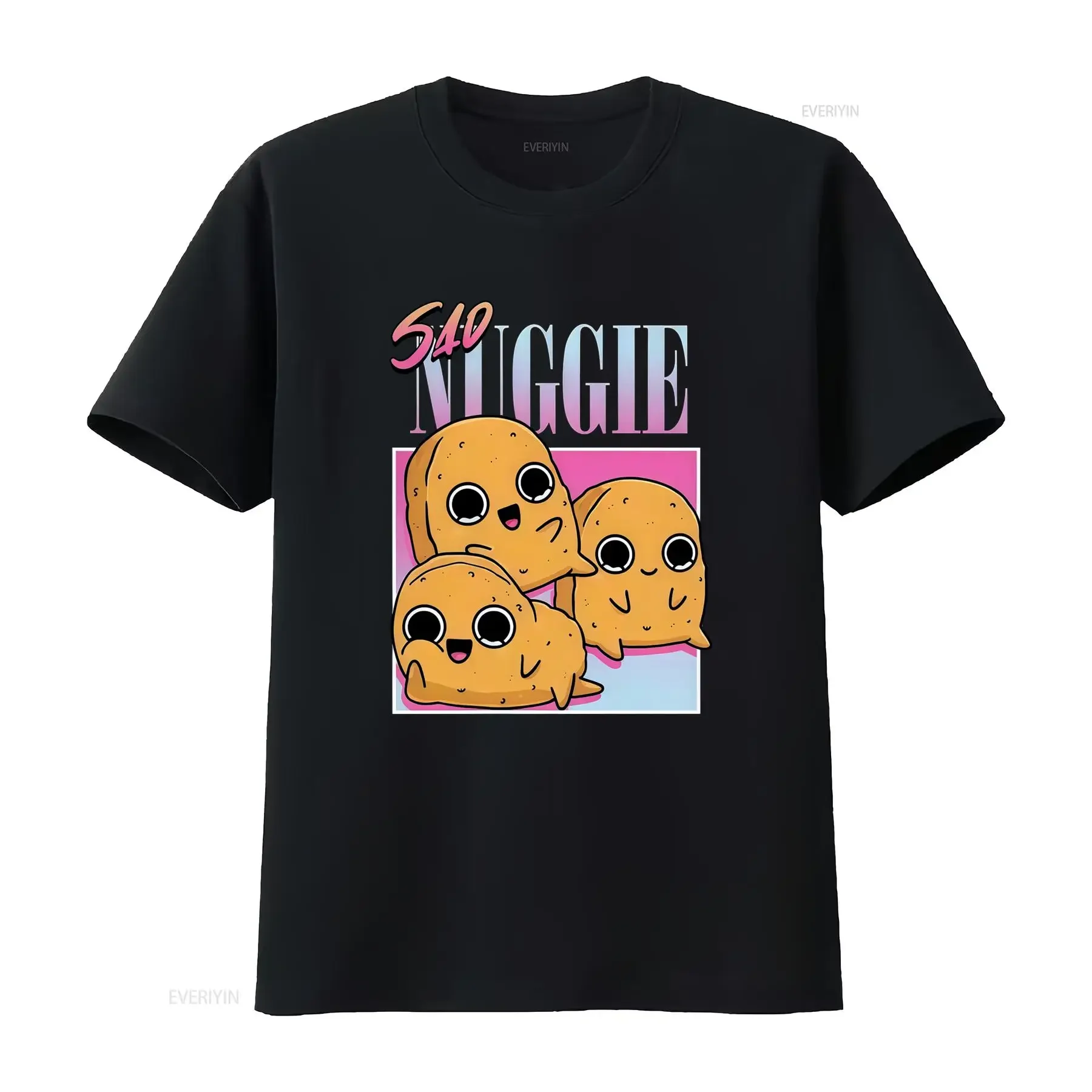 Officially Licensed Sad Nuggie Miami Style Men's T shirt Cute Cartoon Nuggets Print Fashion vintage Washed Comfortable Unisex