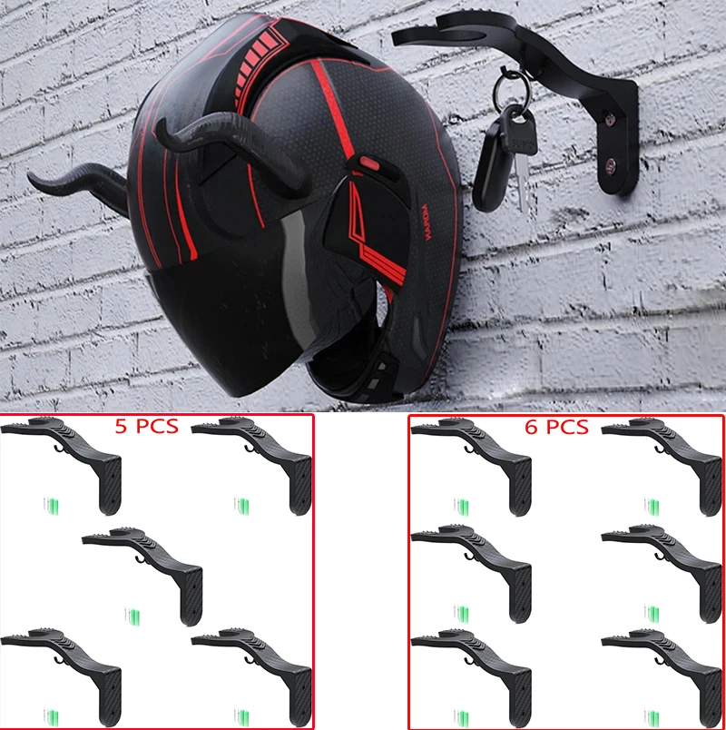Motorcycle helmet hook practical multifunctional helmet hook hat wall hanging hook home stable bracket black
